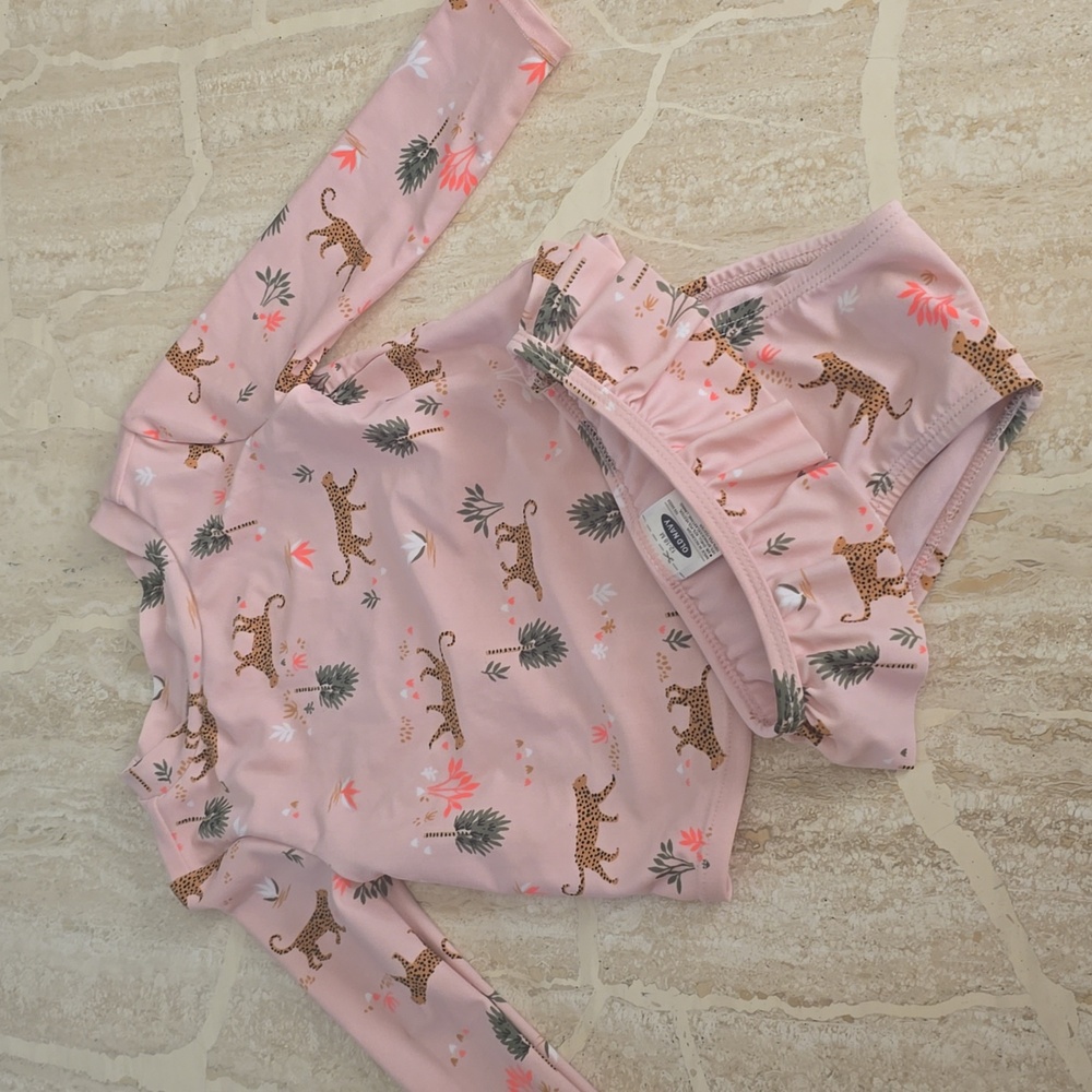 Swimsuit...rash guard top w/ ruffled bottoms